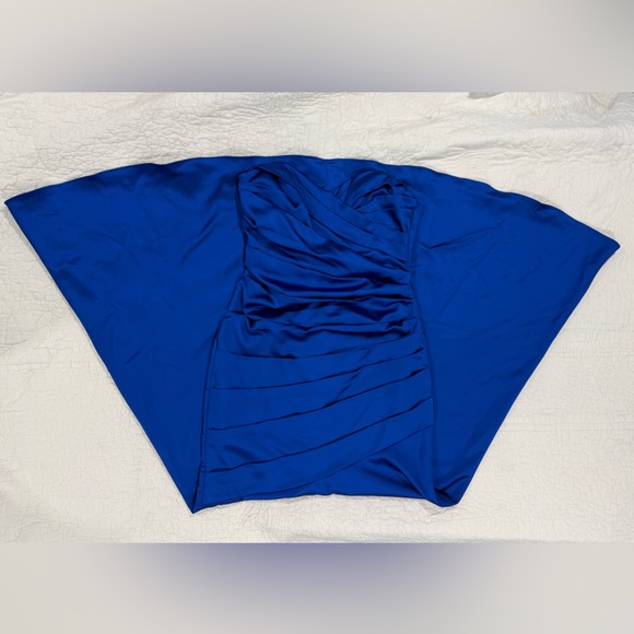 David's Bridal womens Royal Blue Strapless Maxi Dress Size 8 - Picture 14 of 14